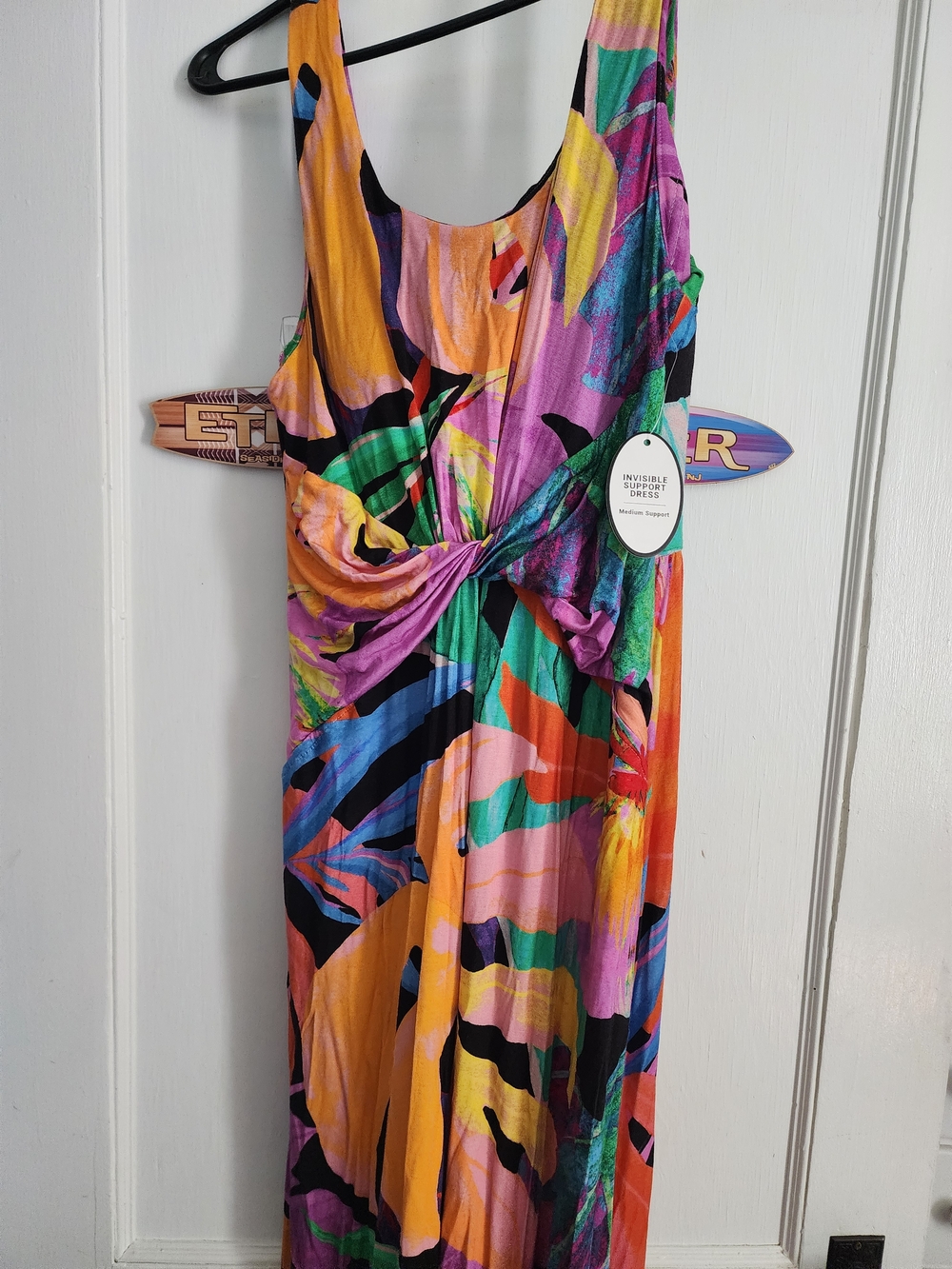 New Soma Colorful Knot-Front Sleeveless Maxi Dress